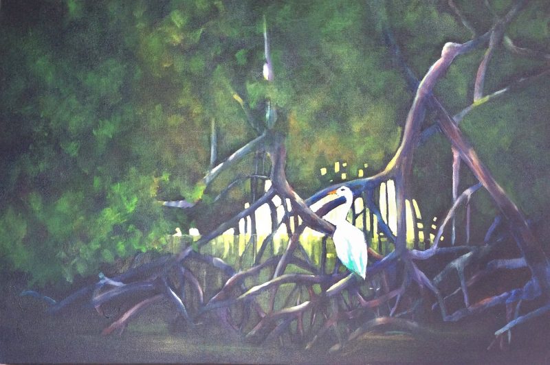 Salt River Heron 2, painting by Phyllis Charles