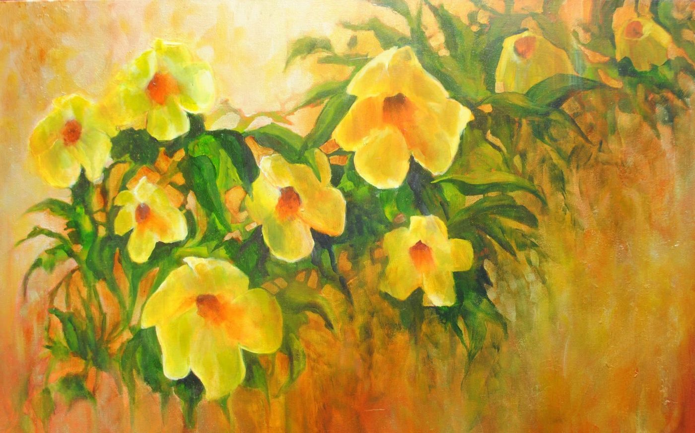 Yellow Allamanda, painting by Phyllis Charles
