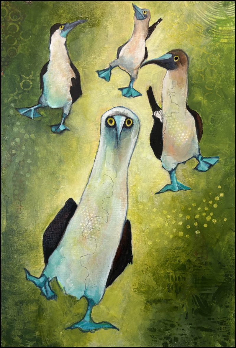Blue Foot Boogie, painting by Phyllis Charles