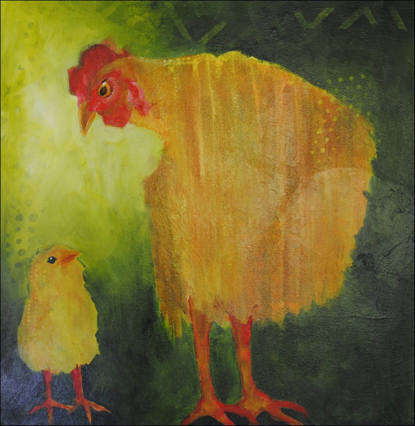 Cluck, painting by Phyllis Charles