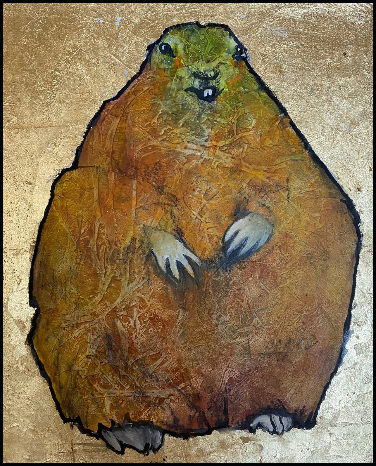 Groundhog, painting by Phyllis Charles