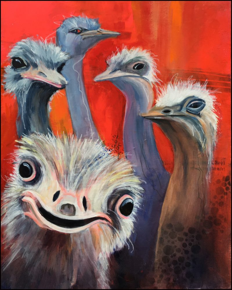 Photo Bomb, painting by Phyllis Charles