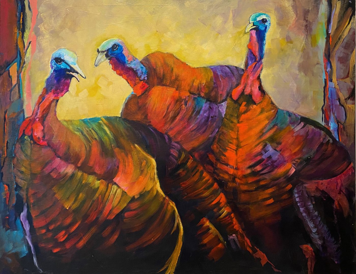 The Poultry Defense League, painting by Phyllis Charles