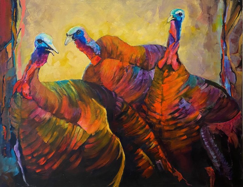 The Poultry Defense League, painting by Phyllis Charles