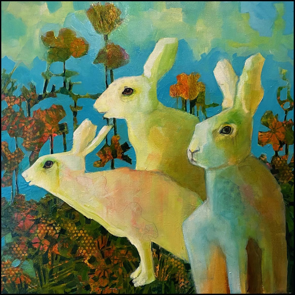 She Planted Hostas Again, painting by Phyllis Charles